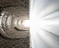 air duct cleaning services showing interior duct system inspection and cleaning in Arlington, TX